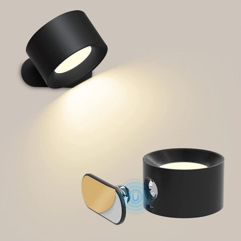 Multifunctionele Draadloze Wandlamp Oplaadbaar & Dimbaar met 360° Rotatie