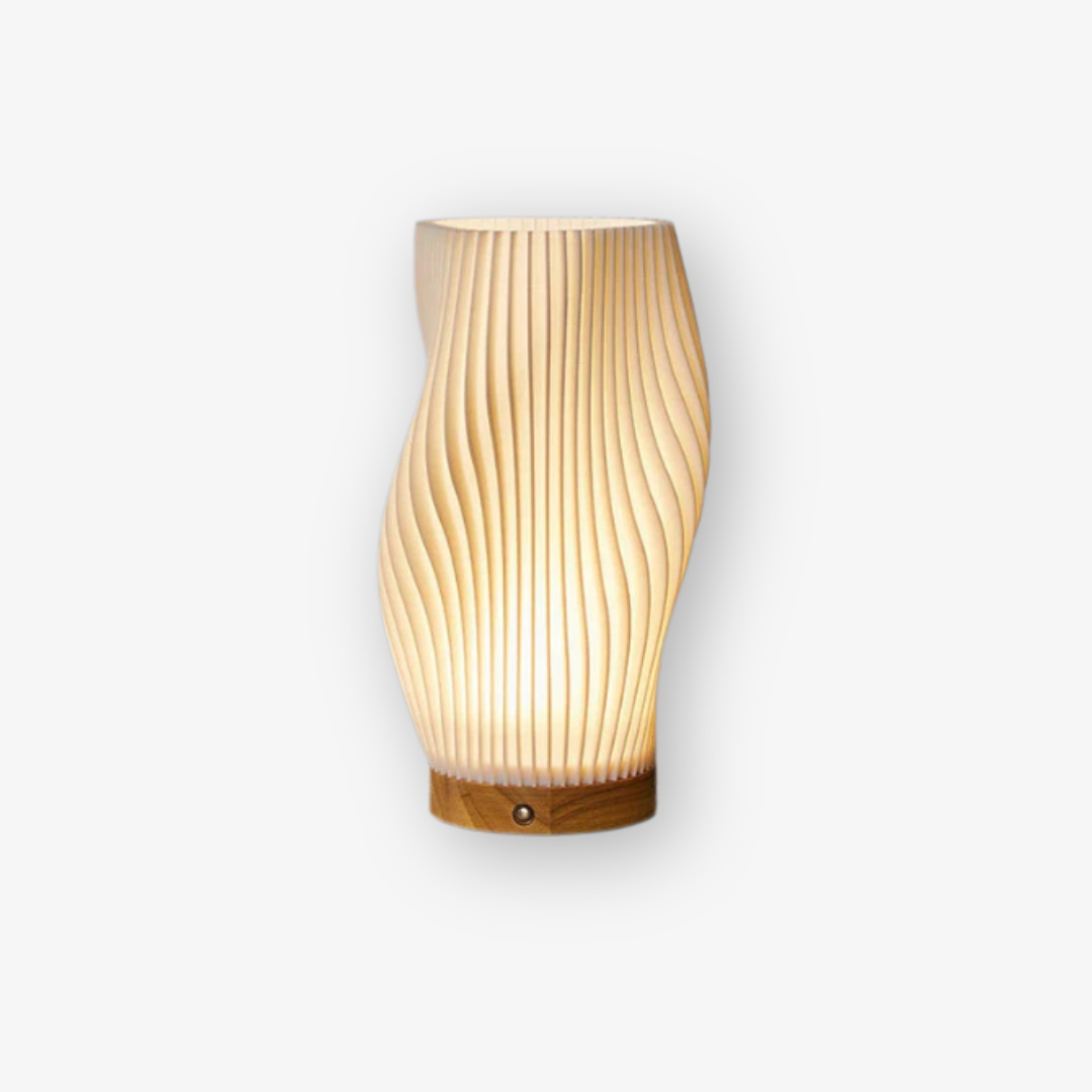 Warme LED Tafellamp met Dimbare Functie & Elegant Golfdesign