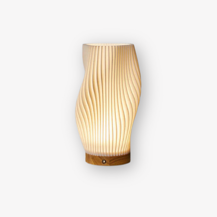 Warme LED Tafellamp met Dimbare Functie & Elegant Golfdesign