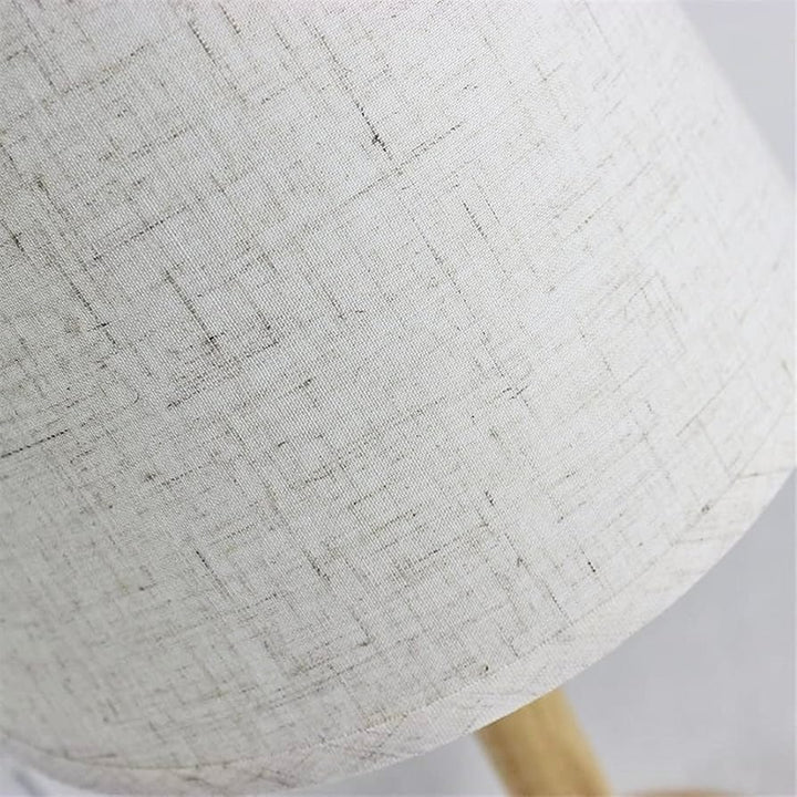 LumaGlow™ Scandinavische draadloze tafellamp van hout en linnen