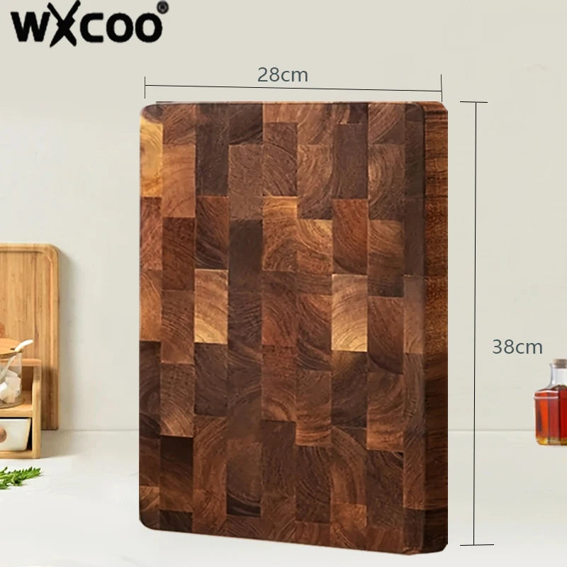 Thicken Acacia Wooden Cutting Board Kitchen Double-sided Splicing Checkerboard Solid Wood Non-slip for Cut Vegetable Fruit Board