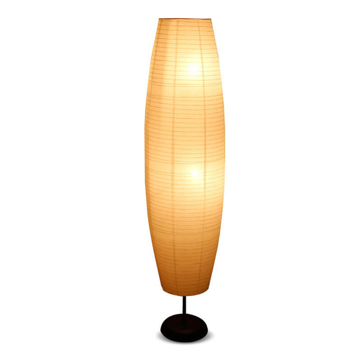 Moderne Japandi Vloerlamp Met Papieren Kappen | Minimalistische Staande Lamp