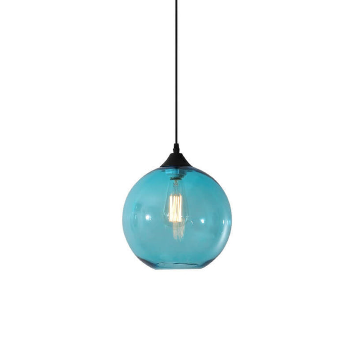 Moderne Glazen Hanglamp in Meerdere Kleuren met Bolvormig Design