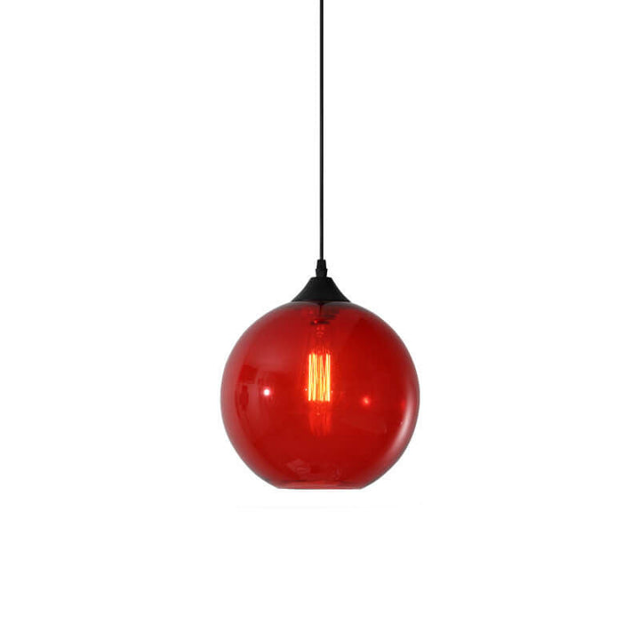Moderne Glazen Hanglamp in Meerdere Kleuren met Bolvormig Design