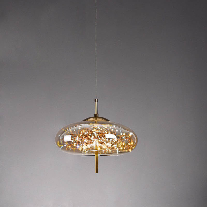 Scandinavische Glazen LED Hanglamp met Warm Design – Amber of Antracietgrijs