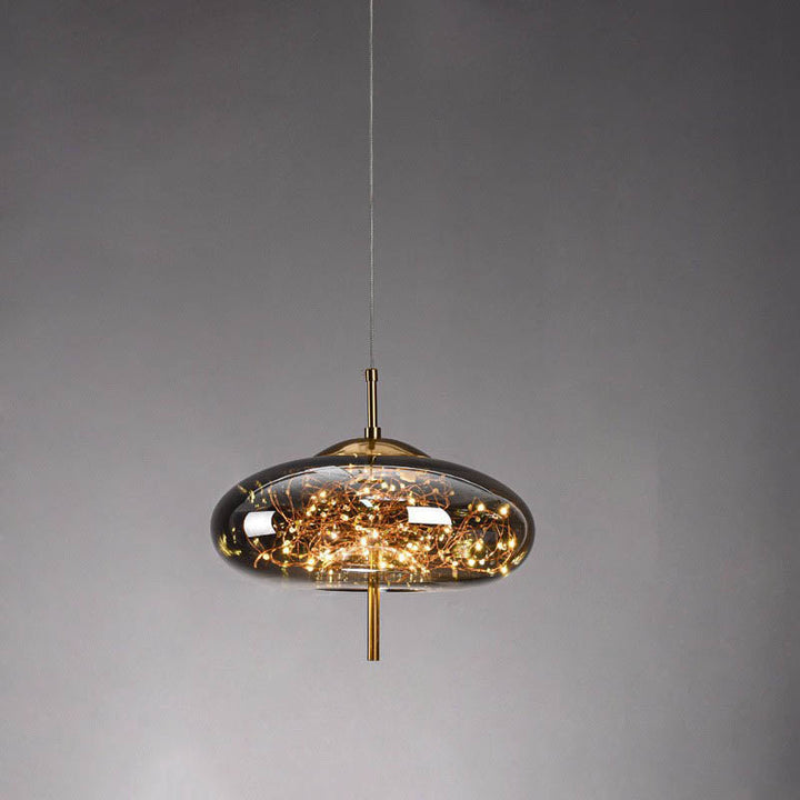 Scandinavische Glazen LED Hanglamp met Warm Design – Amber of Antracietgrijs