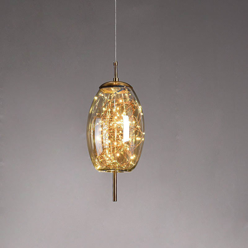 Scandinavische Glazen LED Hanglamp met Warm Design – Amber of Antracietgrijs