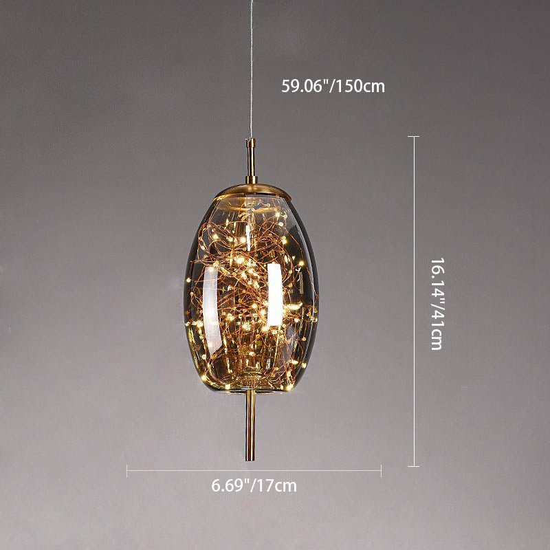 Scandinavische Glazen LED Hanglamp met Warm Design – Amber of Antracietgrijs