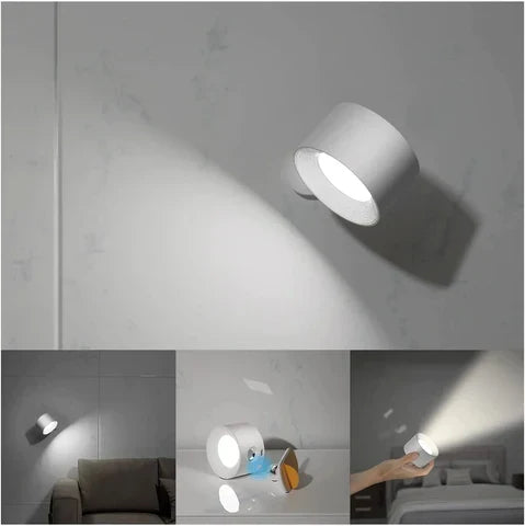 Multifunctionele Draadloze Wandlamp Oplaadbaar & Dimbaar met 360° Rotatie