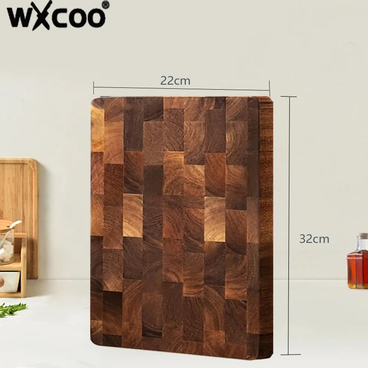 Thicken Acacia Wooden Cutting Board Kitchen Double-sided Splicing Checkerboard Solid Wood Non-slip for Cut Vegetable Fruit Board