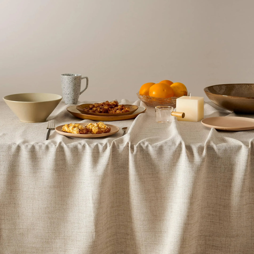 Boho Linen Tablecloth for Rectangle Tables, Washable French Table Cover for Party, Indoor, Outdoor Kitchen Dining Table