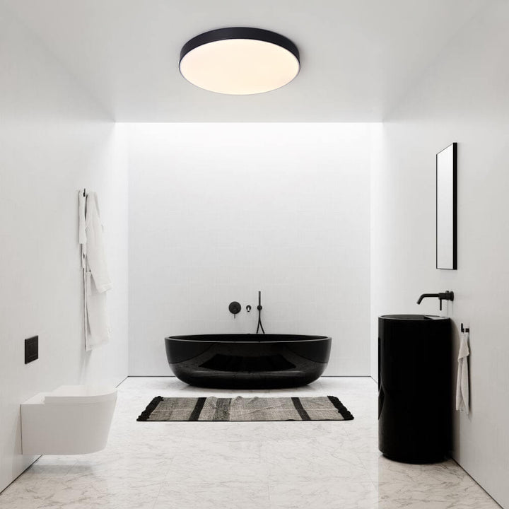 Erda – Moderne LED Plafondlamp met Acryl Kap (Zwart, 40/50 cm)