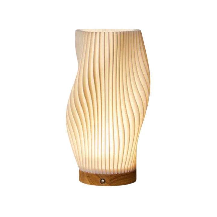 Warme LED Tafellamp met Dimbare Functie & Elegant Golfdesign