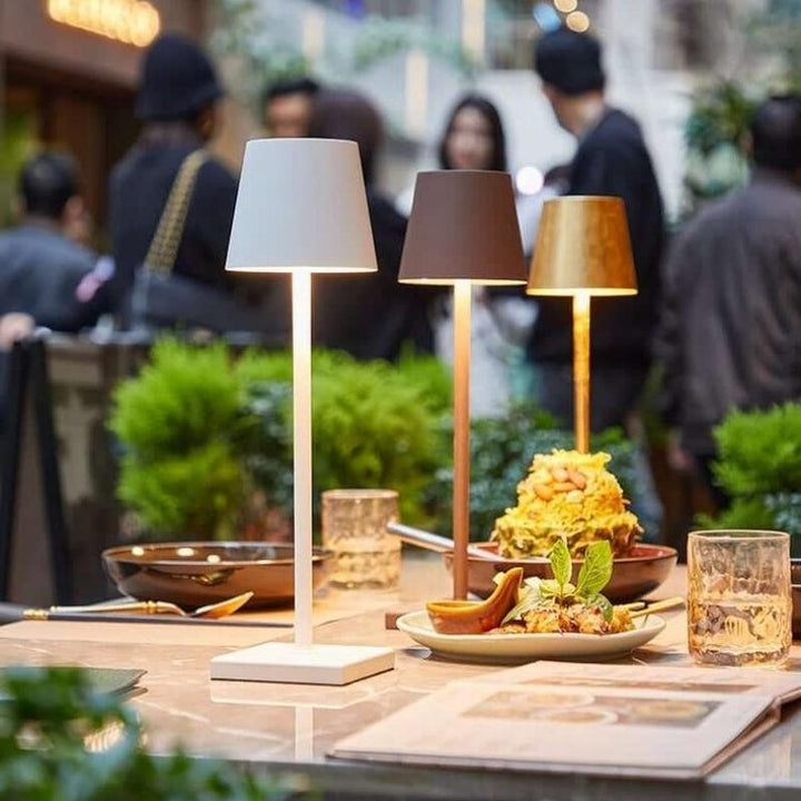 Oplaadbare Tafellamp met Touch-Dimmer IP54 Waterdicht Draadloos LED-Licht Buiten & Binnen 3 Lichtstanden voor Terras Restaurant Balkon | Sansoti