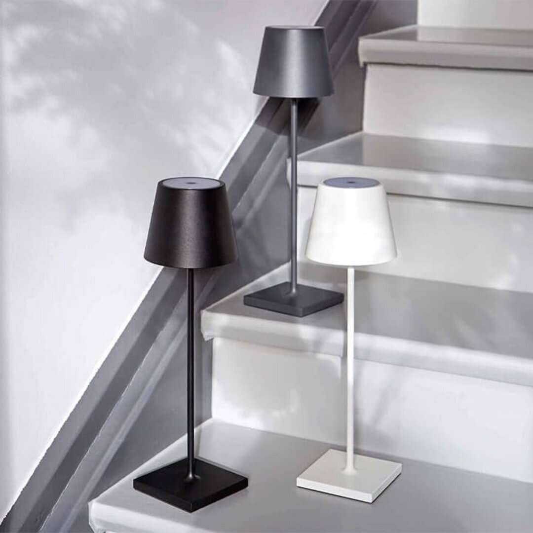Oplaadbare Tafellamp met Touch-Dimmer IP54 Waterdicht Draadloos LED-Licht Buiten & Binnen 3 Lichtstanden voor Terras Restaurant Balkon | Sansoti