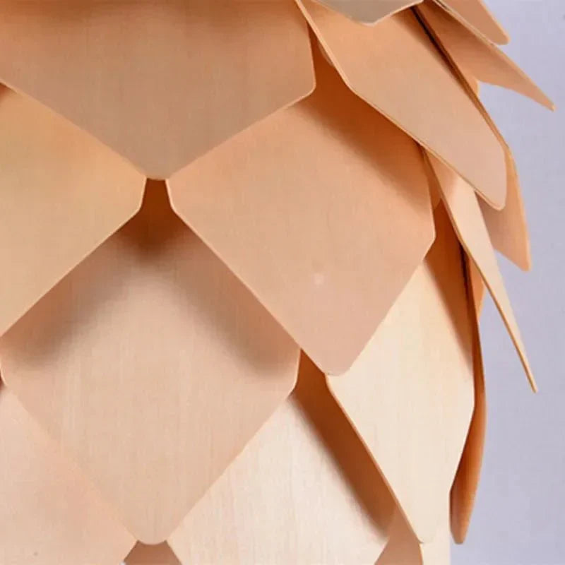 Eikenhouten Hanglamp met Verstelbare Kabel en Natuurlijk Design