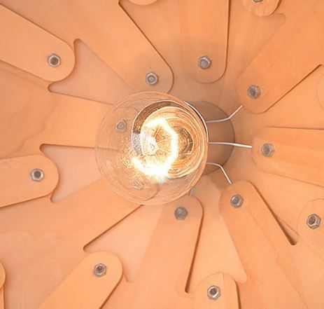 Eikenhouten Hanglamp met Verstelbare Kabel en Natuurlijk Design