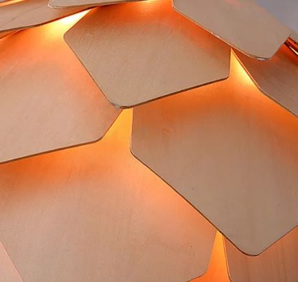 Eikenhouten Hanglamp met Verstelbare Kabel en Natuurlijk Design