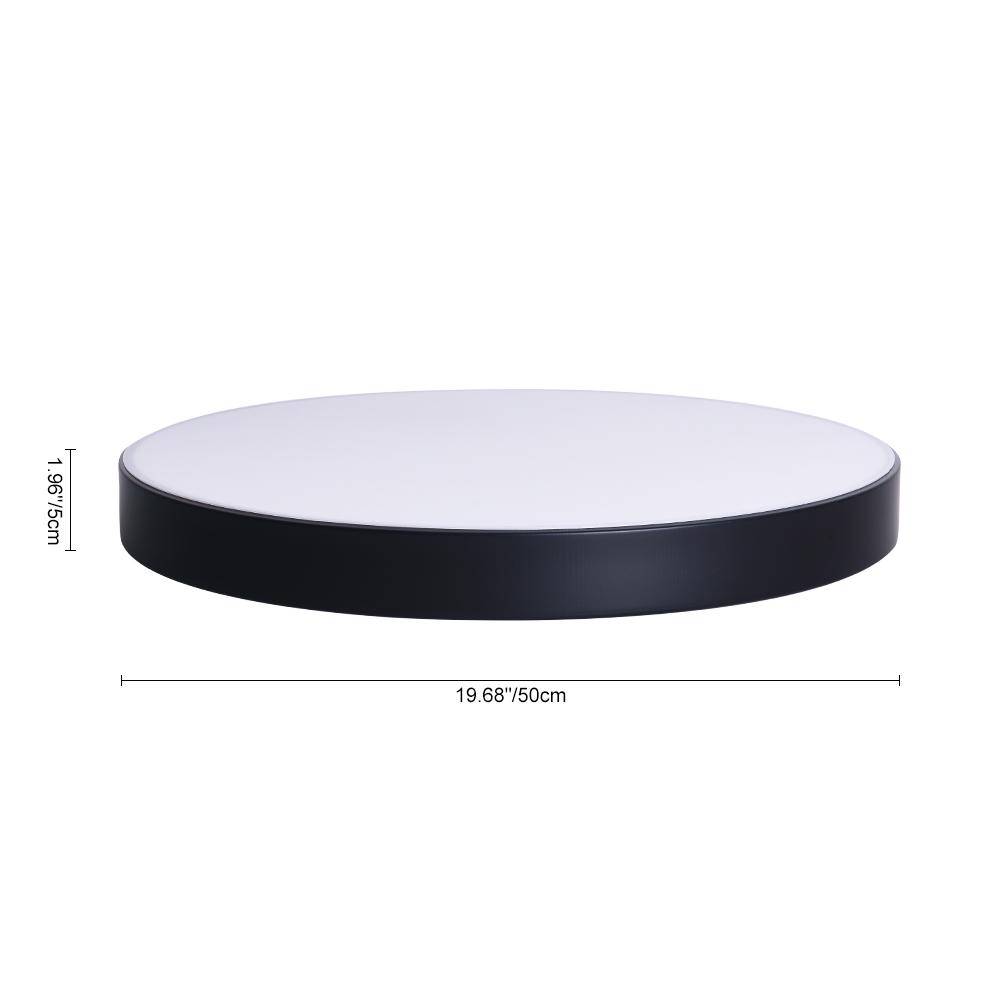 Erda – Moderne LED Plafondlamp met Acryl Kap (Zwart, 40/50 cm)