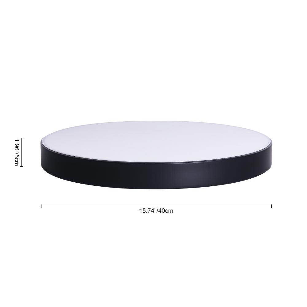 Erda – Moderne LED Plafondlamp met Acryl Kap (Zwart, 40/50 cm)