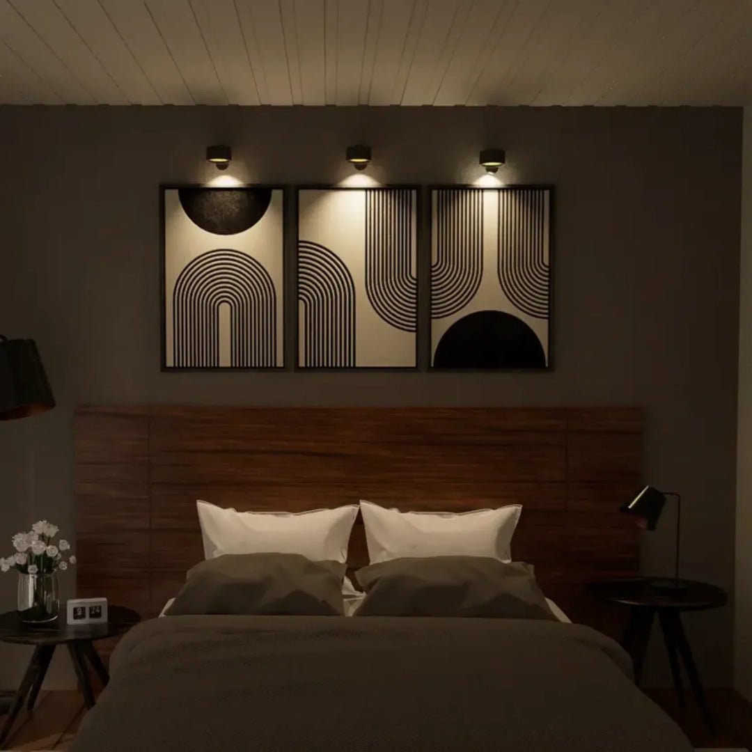 Multifunctionele Draadloze Wandlamp Oplaadbaar & Dimbaar met 360° Rotatie