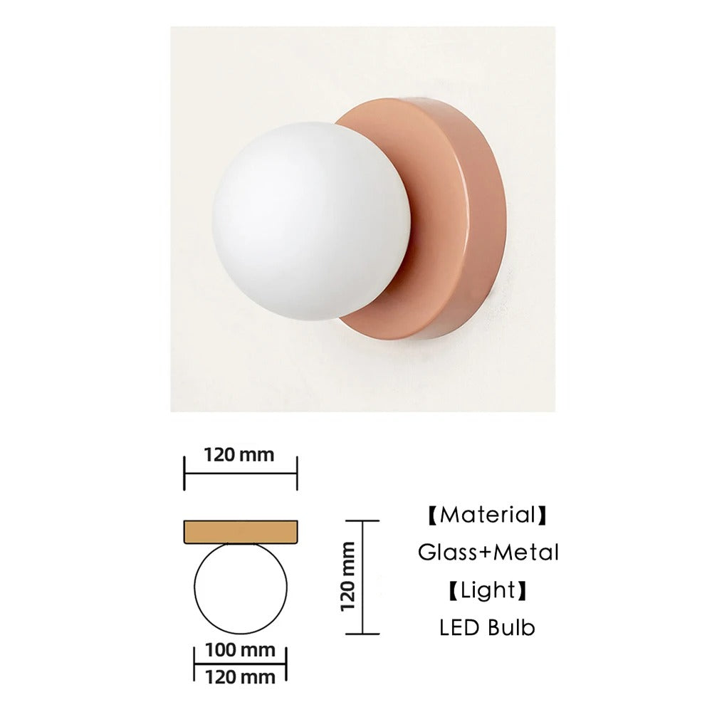 Minimalistische Scandinavische Wandlamp met Glazen Kap
