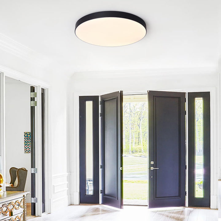 Erda – Moderne LED Plafondlamp met Acryl Kap (Zwart, 40/50 cm)