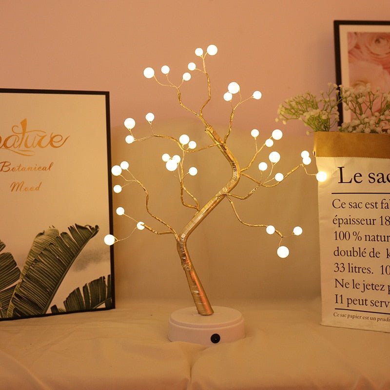 Decoratieve Boomvorm LED Tafellamp met Draadloze Bediening en USB-Voeding – Sfeerverlichting voor Woonkamer en Slaapkamer | Sansoti