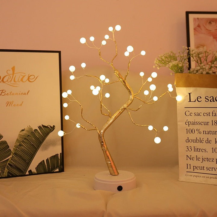 Decoratieve Boomvorm LED Tafellamp met Draadloze Bediening en USB-Voeding – Sfeerverlichting voor Woonkamer en Slaapkamer | Sansoti