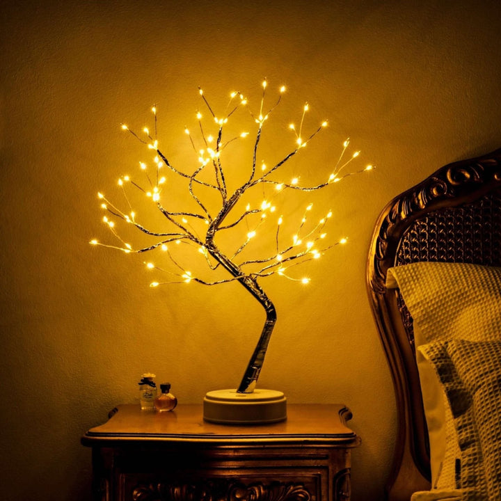 Decoratieve Boomvorm LED Tafellamp met Draadloze Bediening en USB-Voeding – Sfeerverlichting voor Woonkamer en Slaapkamer | Sansoti